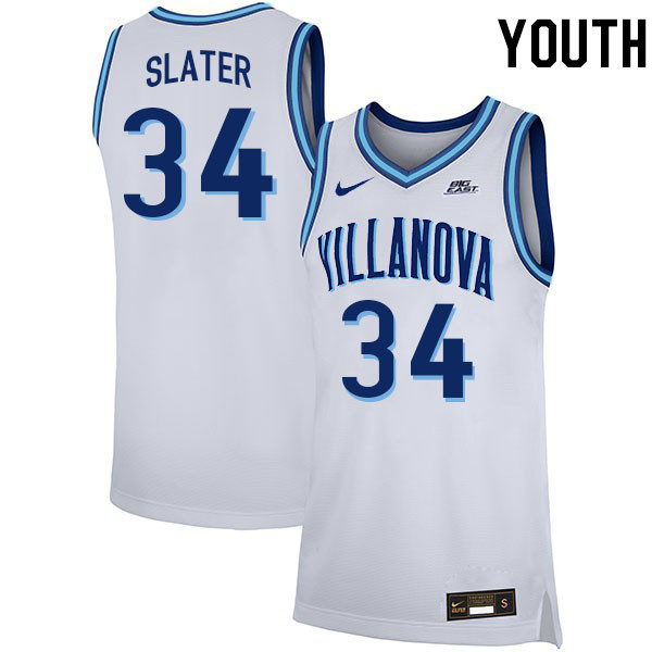 Youth #34 Brandon Slater Willanova Wildcats College 2022-23 Basketball Stitched Jerseys Sale-White